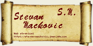 Stevan Mačković vizit kartica